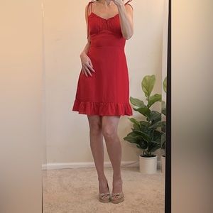 Red Spaghetti Strap Mini Dress
